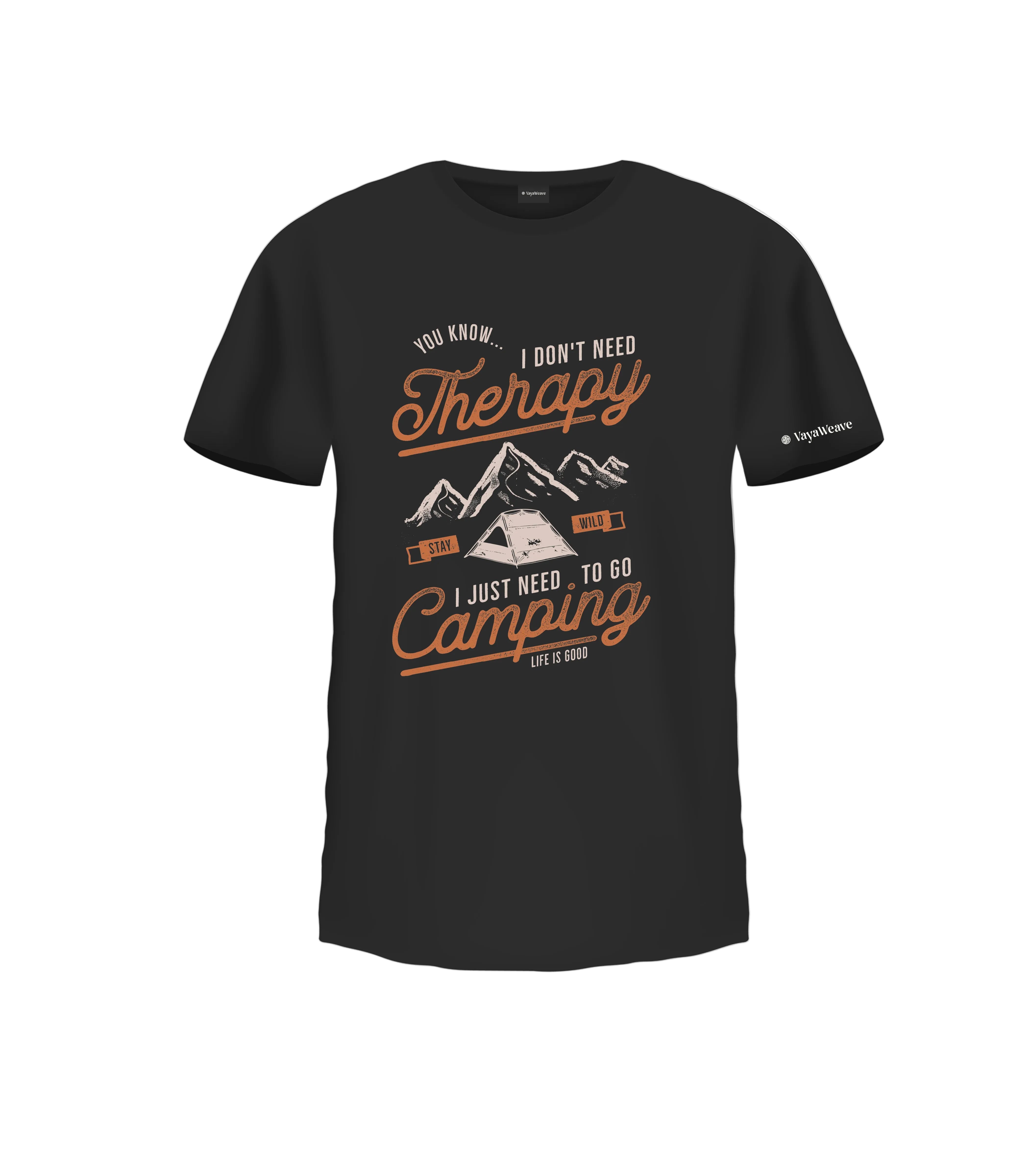 alt="Camping Therapy biker t-shirt front view – Classic Rider Series"